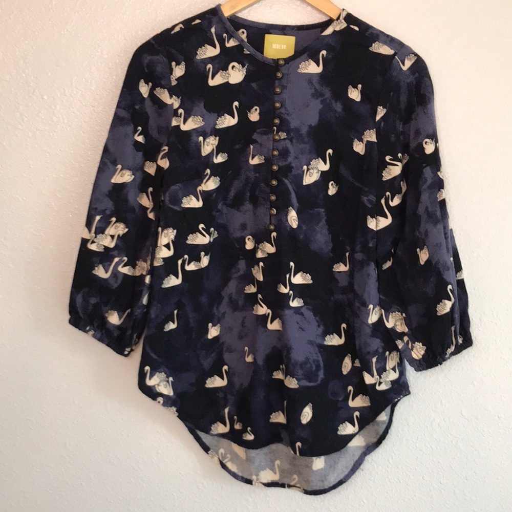 Maeve swan henley top with buttons, S
